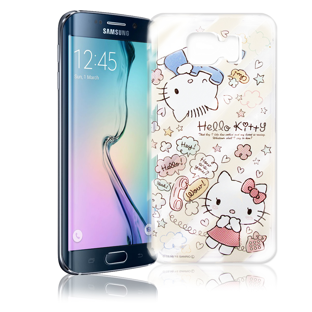 Hello Kitty Samsung Galaxy S6 Edge 透明軟式殼 熱線款