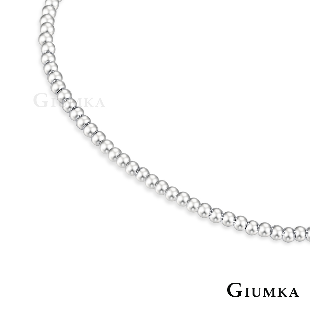 GIUMKA純銀珠珠手鍊 簡約單鍊 圓珠直徑0.25CM 925純銀-銀色