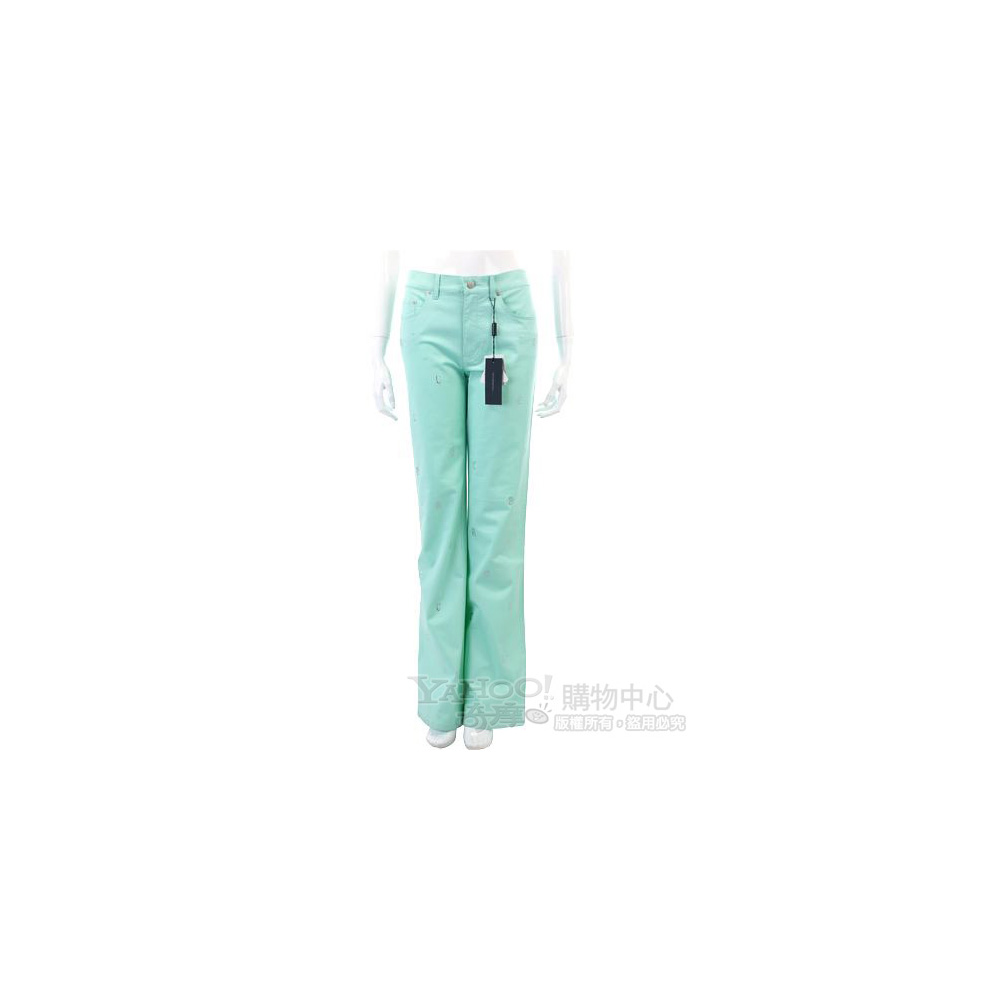 ROCCOBAROCCO 粉綠色水鑽綴飾長褲
