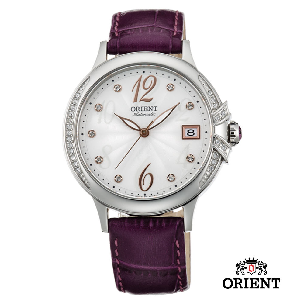 ORIENT 東方錶 ELEGANT系列 璀璨之星機械腕錶 皮帶款 紫色-38mm
