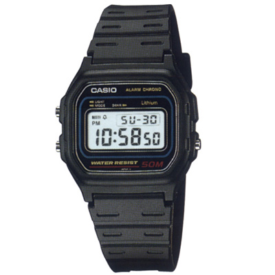 CASIO 黑復古簡便型數位休閒錶(W-59-1)