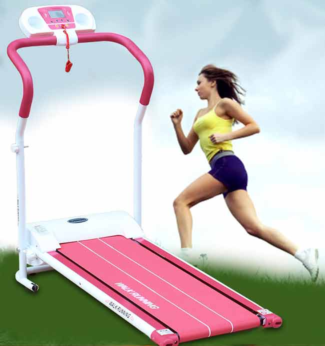 健身大師-粉美麗女人纖體運動跑步機組