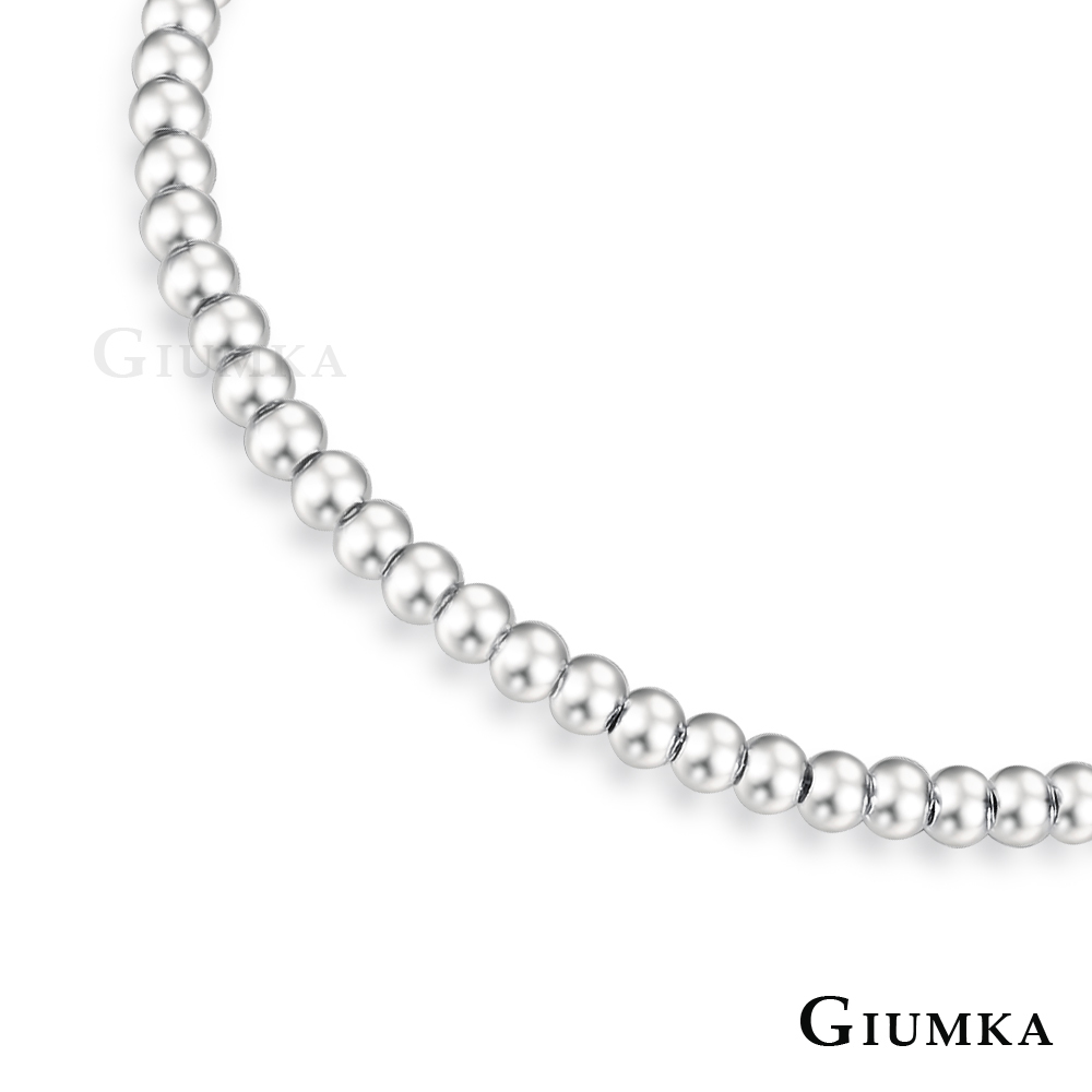 GIUMKA 純銀珠珠手鍊 簡約單鍊 圓珠直徑0.3CM 925純銀-銀色