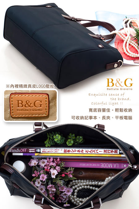 B&G OL微笑口袋百搭二用包(絲光黑)