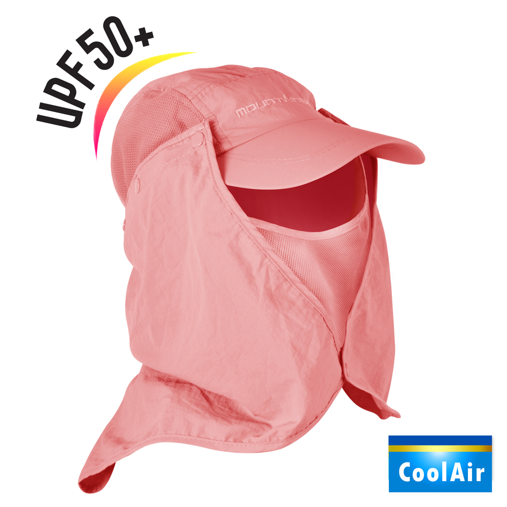 CoolAir 輕量感防曬抗UV可拆式護頸遮陽帽 (粉紅)