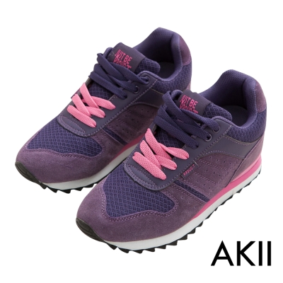 AKII韓國空運‧撞色內增高休閒運動鞋女鞋-紫色