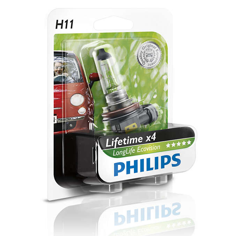 PHILIPS 飛利浦 四倍壽命環保車燈(H11)公司貨-急速配