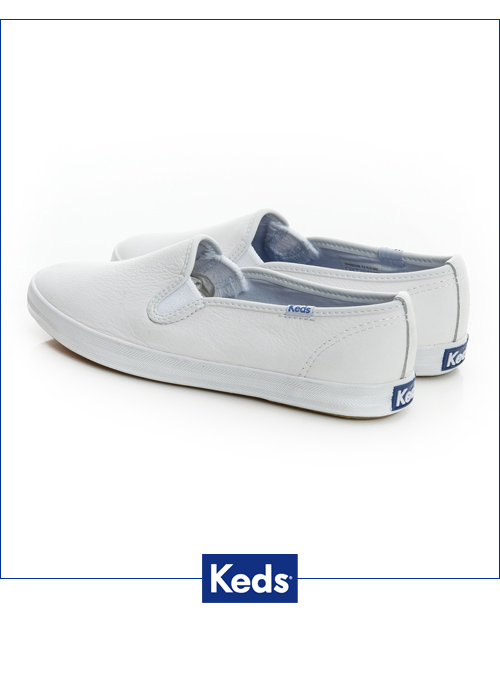Keds 經典升級皮質休閒便鞋-白色