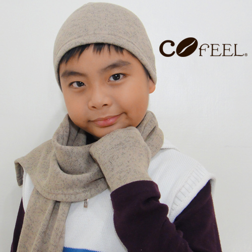 【CoFeel酷咖絨】咖啡混紡兒童帥氣保暖手套-咖啡色