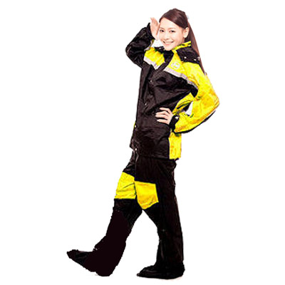 佐海ARAI K8 專利雨鞋套兩件式賽車型雨衣 (黃黑)