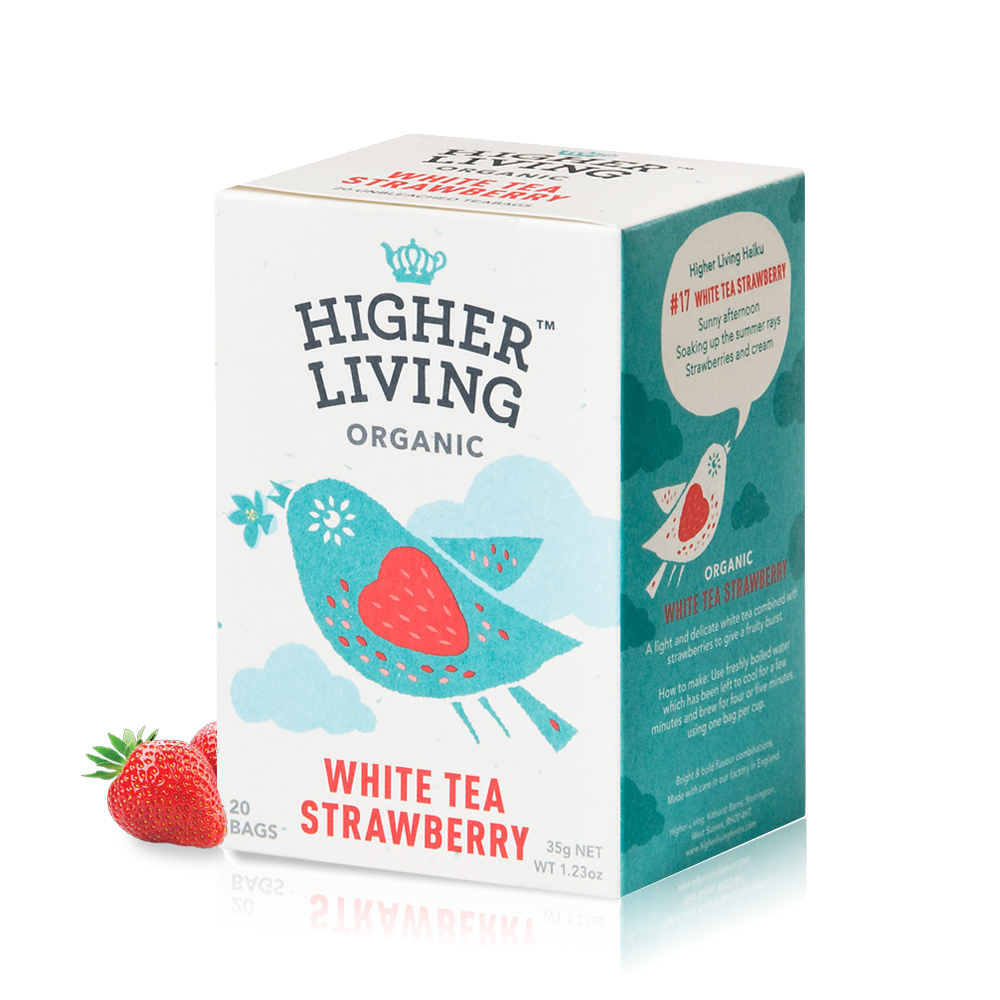 英國HIGHER LIVING 有機草莓白茶(20入/盒)