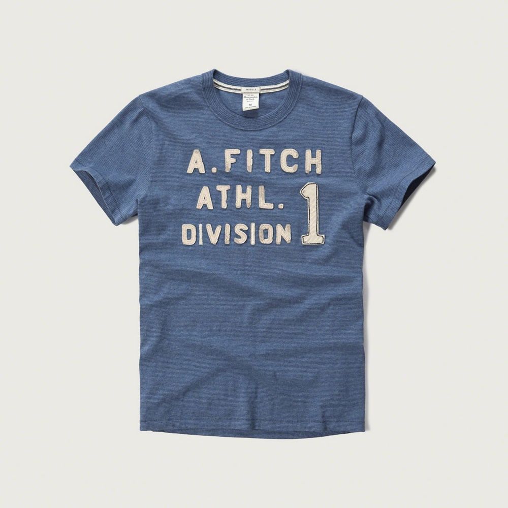 AF a&f Abercrombie & Fitch 短袖 T恤 藍色 0411