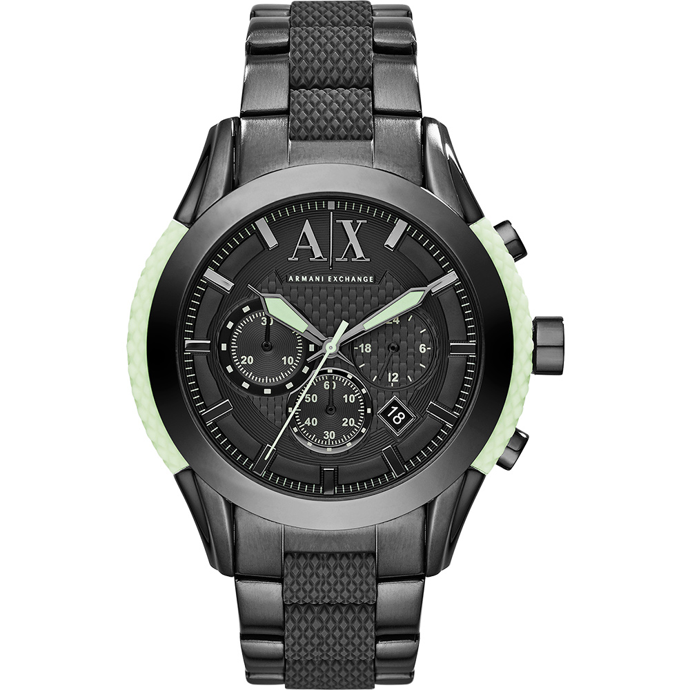 A│X Armani Exchange 卓越科技計時腕錶-鐵黑/47mm