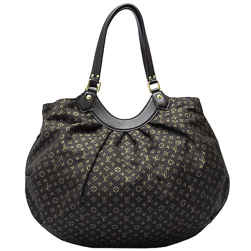 LV M40408 Monogram Fantaisie 小牛皮飾邊圓弧肩背包(木炭色)