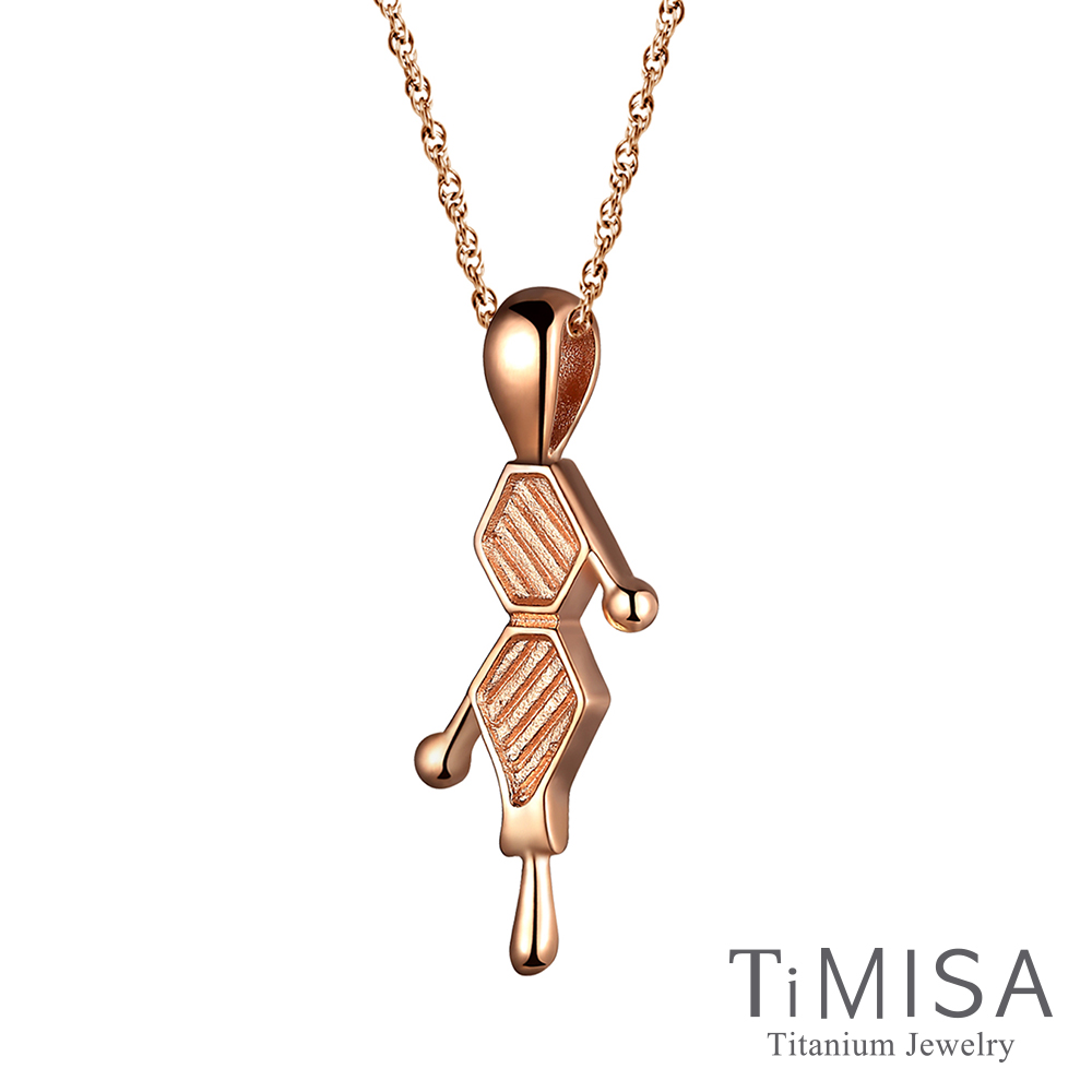 TiMISA 甜蜜的家-玫瑰金純鈦項鍊(SSB)