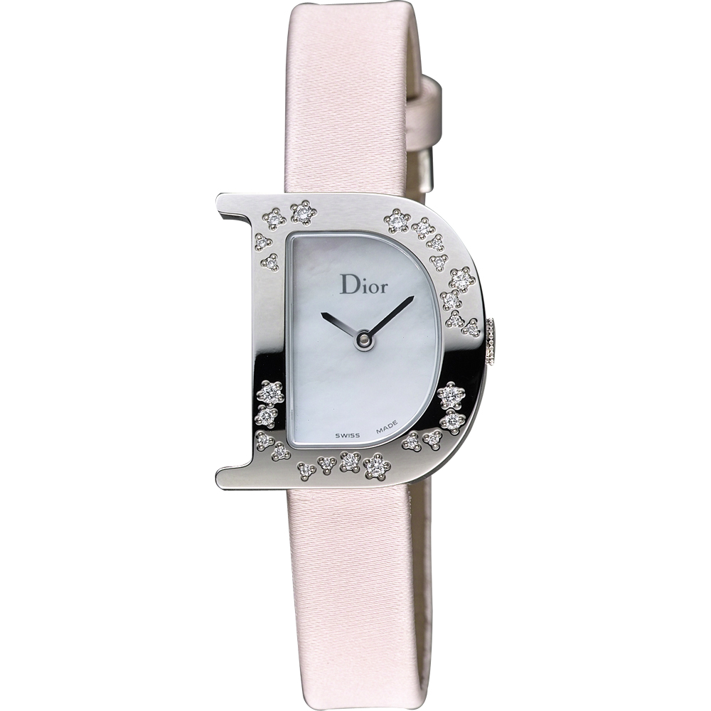 Dior Simply Dior迪奧風華真鑽女錶-珍珠貝x粉色錶帶/22mm
