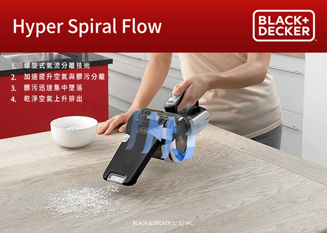 美國 BLACK+DECKER 強效鋰電 無線吸塵器