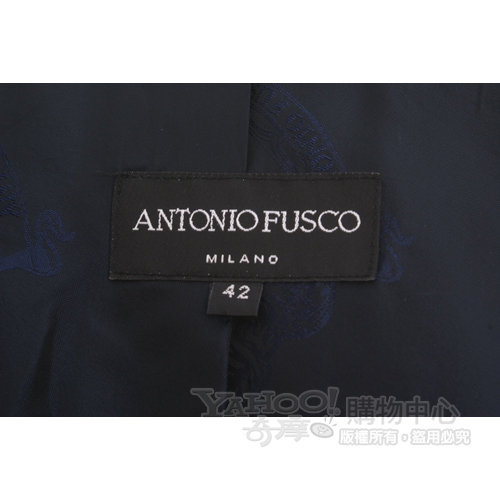 ANTONIO FUSCO 深藍色三釦長版大衣