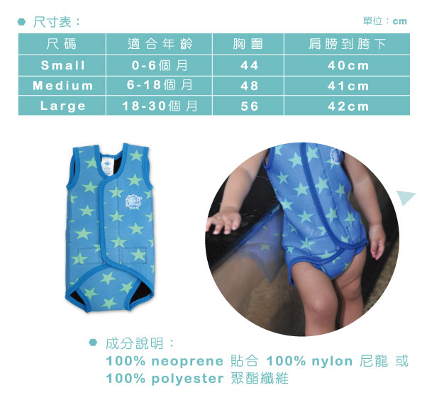 《Splash About 潑寶》BabyWrap 包裹式保暖泳衣 -活力滿天星 / 粉藍