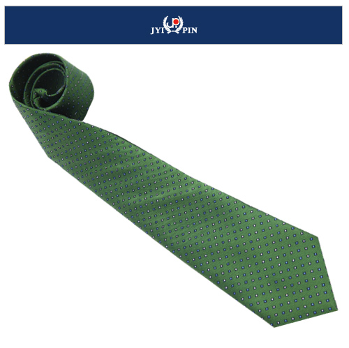 極品西服- 摩登設計綠底絲質領帶 (YT0008)