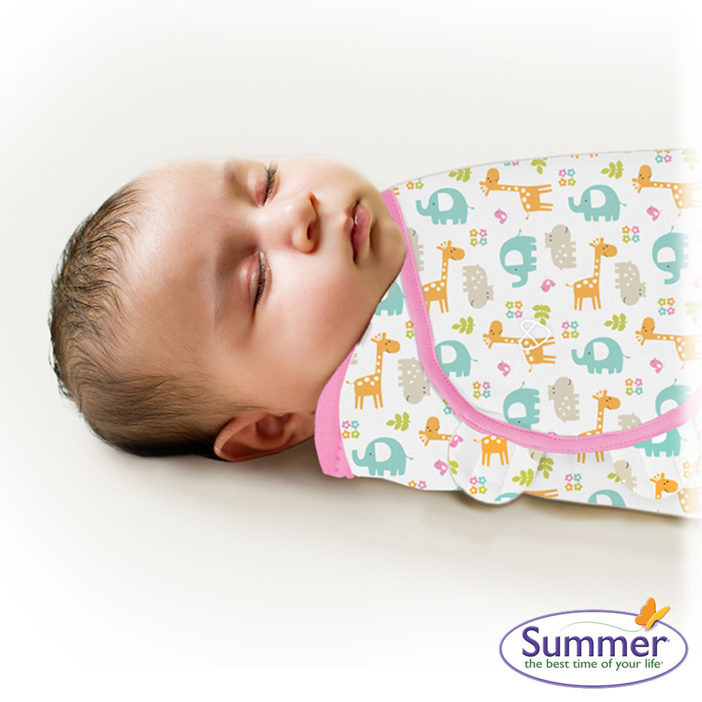 美國 Summer Infant 嬰兒包巾 懶人包巾薄款 -純棉S 動物派對