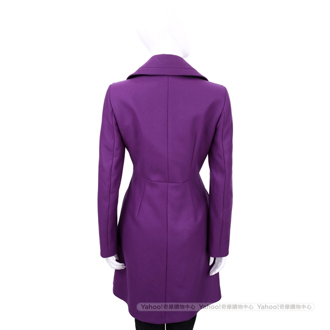 MAX MARA-SPORTMAX 紫色雙排釦設計羊毛大衣