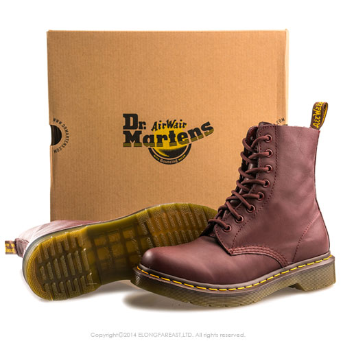 Dr.Martens-經典PASCAL8孔馬汀靴-女款-櫻桃紅