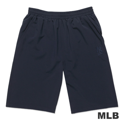 MLB-紐約洋基隊素面休閒繡花短褲-深藍(男)