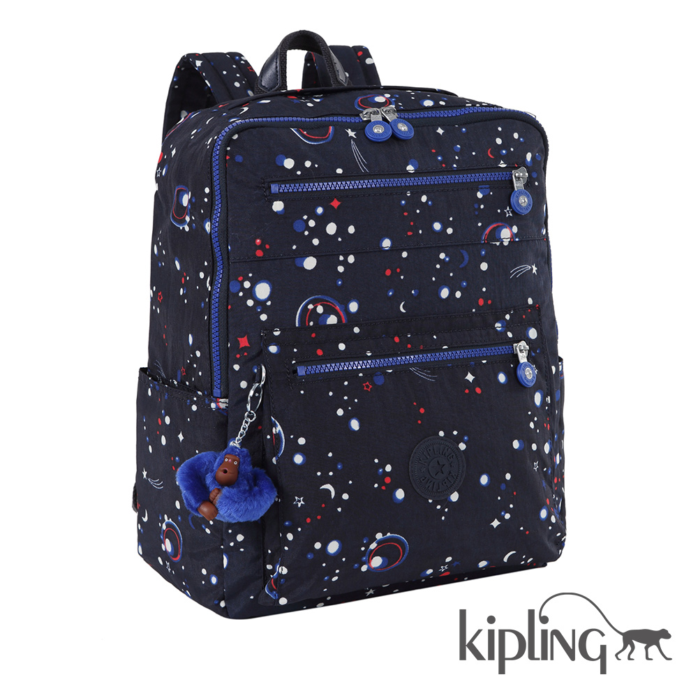 Kipling 後背包 星空彩繪印花-中