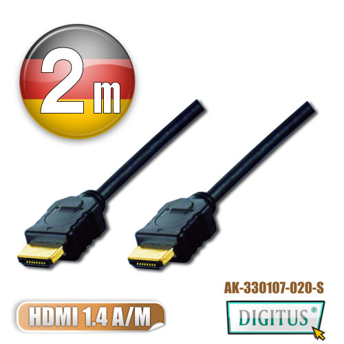 曜兆DIGITUS HDMI 1.4a圓線2公尺typeA