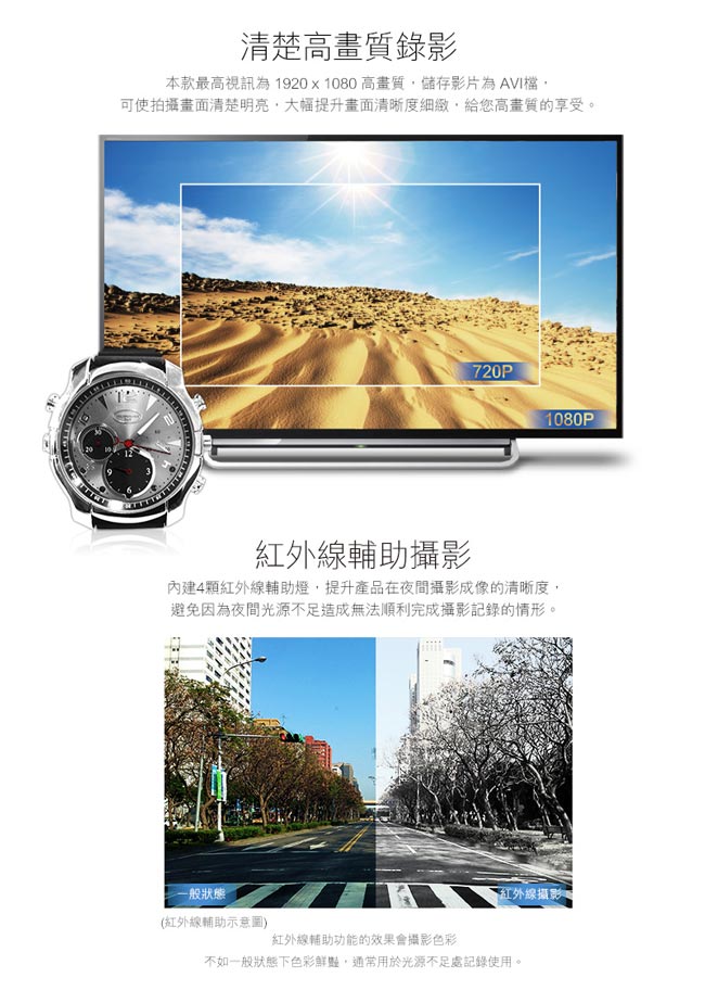 全視線 KT388 1080P影音雙錄腕錶造型攝影機