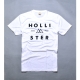 HOLLISTER Co.  品牌仿舊拼布金三角休閒圓領短T-白 product thumbnail 1