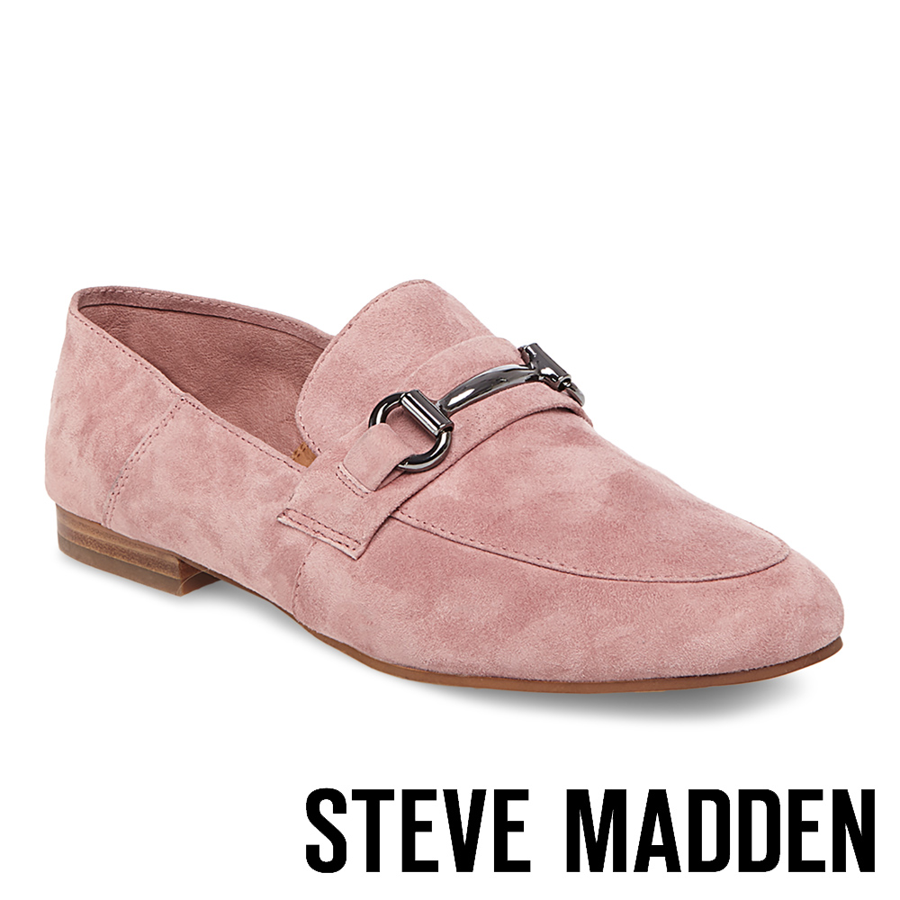 Steve Madden Kerin 麂皮馬銜扣樂福鞋 粉色 Yahoo奇摩購物中心