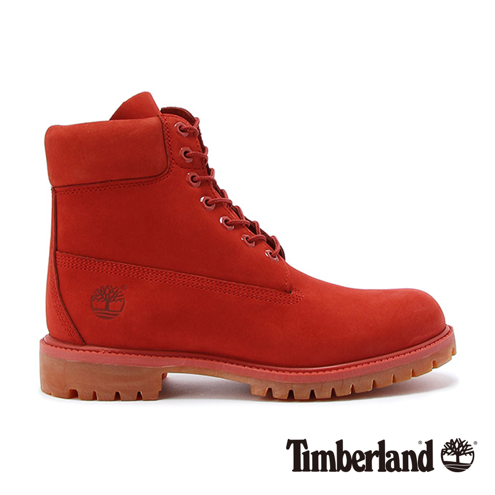 Timberland 男款紅色素面厚領防水優質6吋靴
