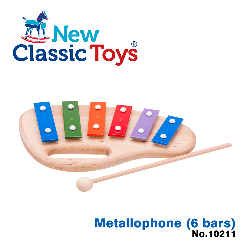 【荷蘭New Classic Toys】幼兒6音彩虹敲敲鐵琴 - 10211