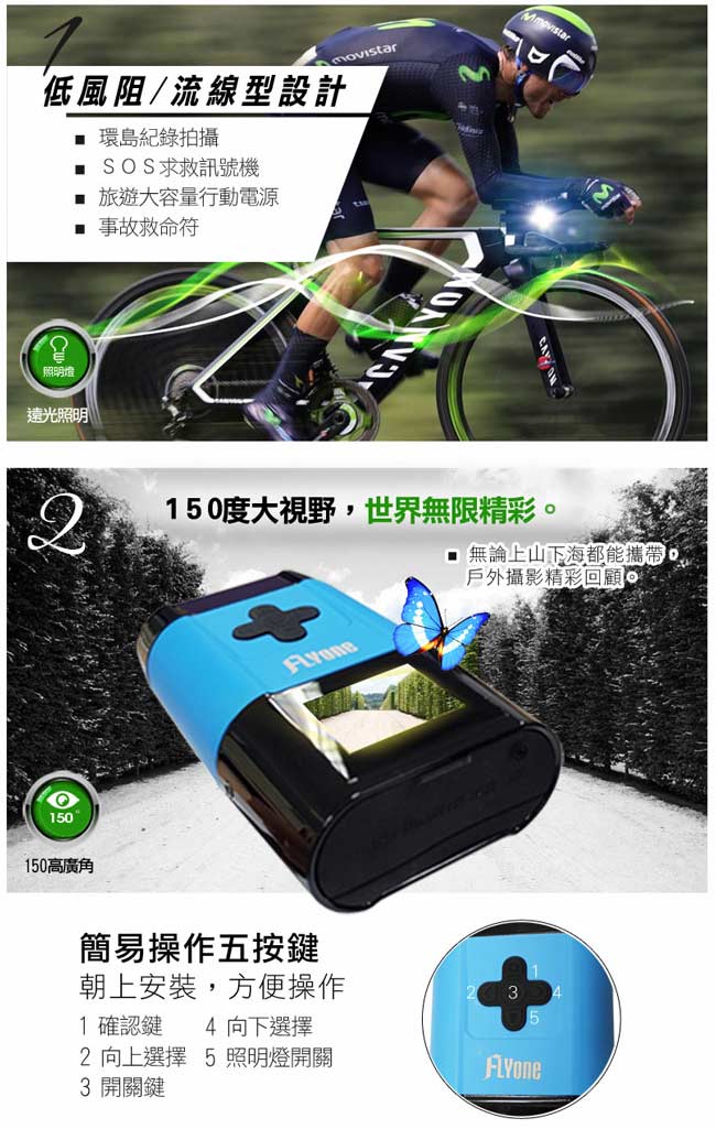 FLYone MP06 1080P 螢幕型 機車自行車 行車記錄器(送專用支架) -急速配