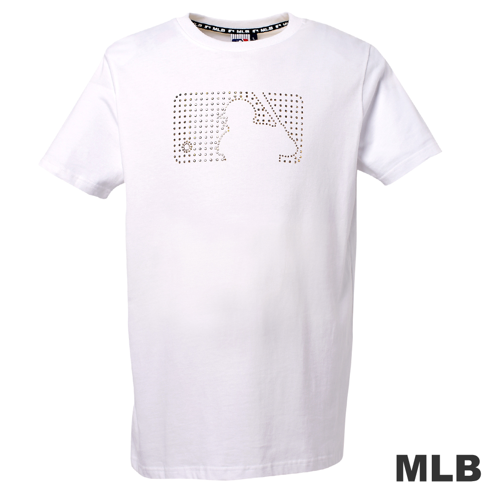 MLB-LOGO MAN都會燙鋁片T恤-白(男)