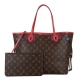 LV M41663 NEVERFULL MM縮口肩背包附扁袋(中/紅) product thumbnail 1