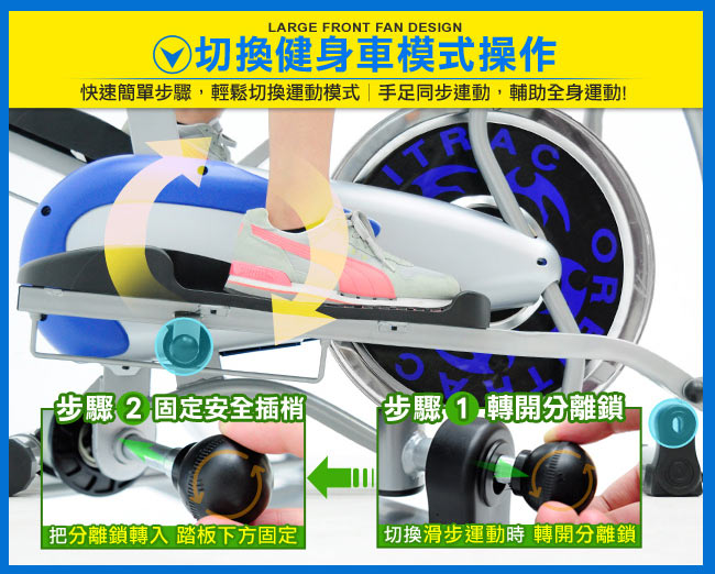 SAN SPORTS 飛輪車2IN1手足健身車