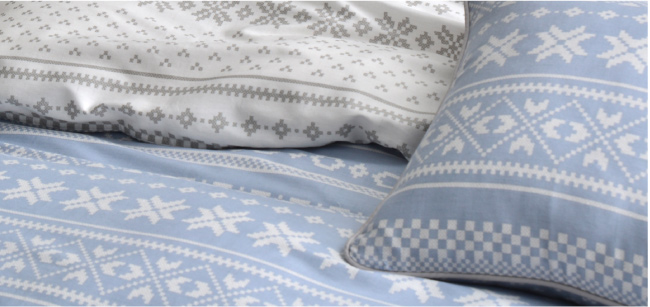 GOLDEN-TIME-烏克蘭印象-藍-精梳棉-特大四件式薄被套床包組