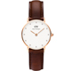 DW Daniel Wellington 施華洛世奇水晶皮革腕錶-白x玫瑰金/26mm product thumbnail 1