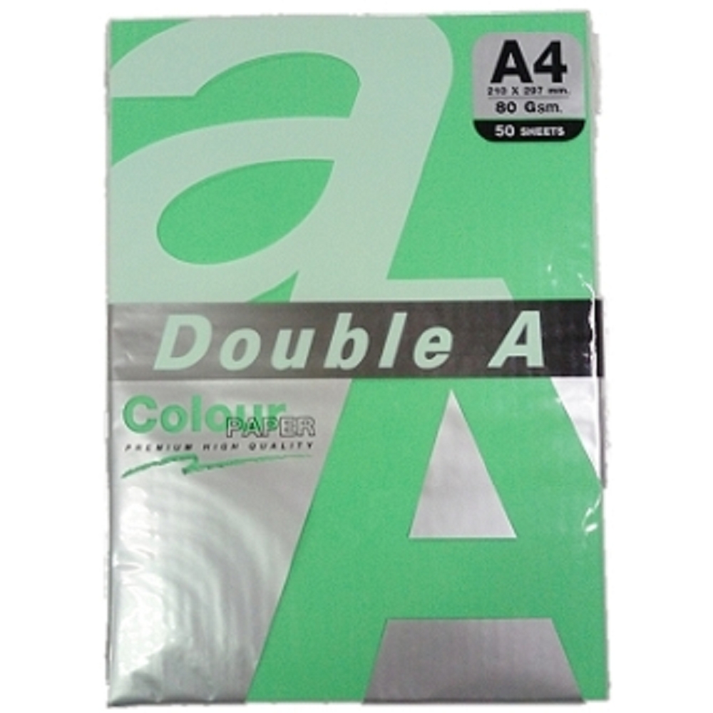 Double A 湖水綠 彩色影印紙 80磅 A4 50入 [滿額出貨]