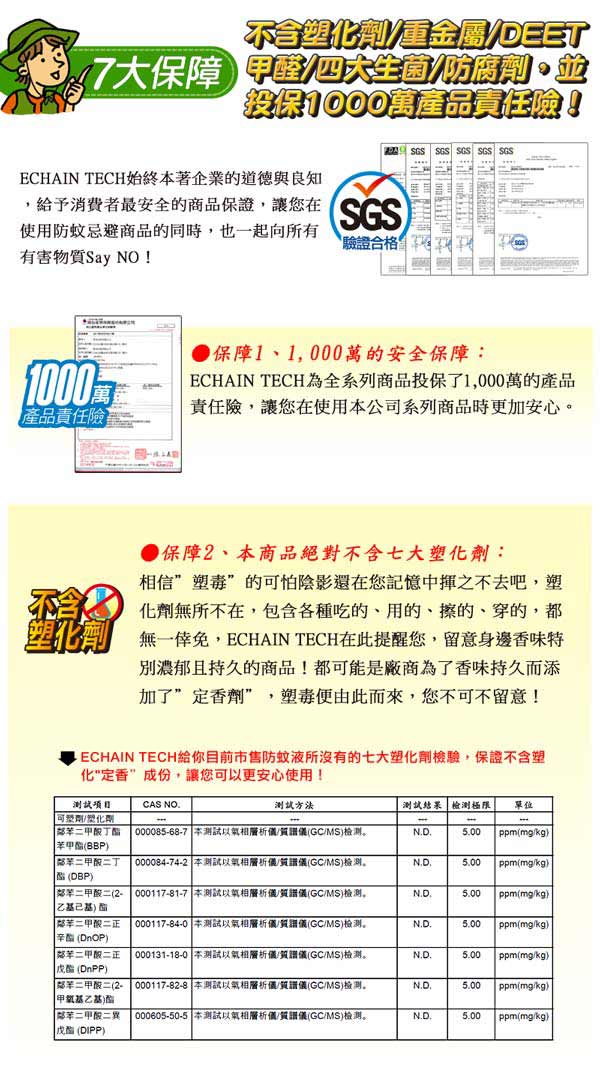 ECHAIN TECH 熊掌防蚊液 全面防護組 -12hr強效型+6hr微涼型+無香型