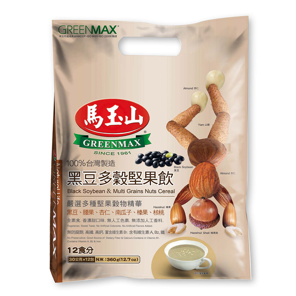 【馬玉山】黑豆多穀堅果飲(30gx12入)