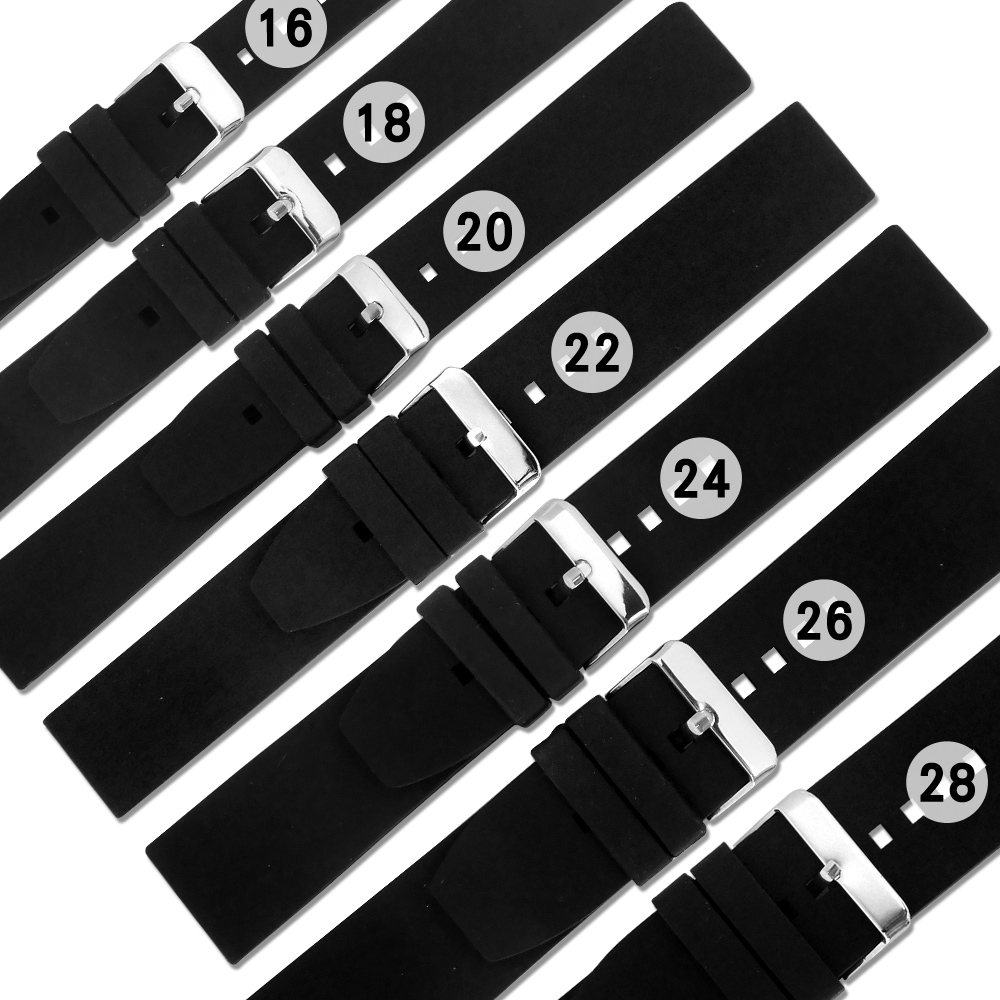 Watchband /舒適耐用輕便運動型矽膠錶帶 黑色
