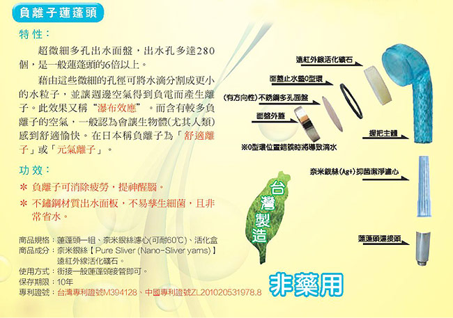 銀立潔 奈米銀絲Ag+除氯抑菌潔淨蓮蓬頭專用濾心