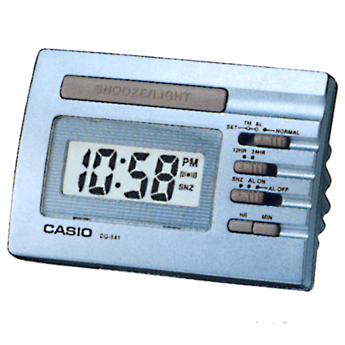 CASIO 數字小型電子鬧鐘(藍、灰)