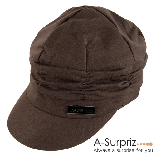 A-Surpriz 優雅皺褶貝蕾帽(品味咖)