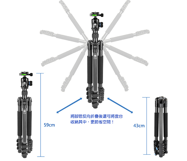 SIRUI 碳纖維三腳架(附E20雲台) ET2204E20