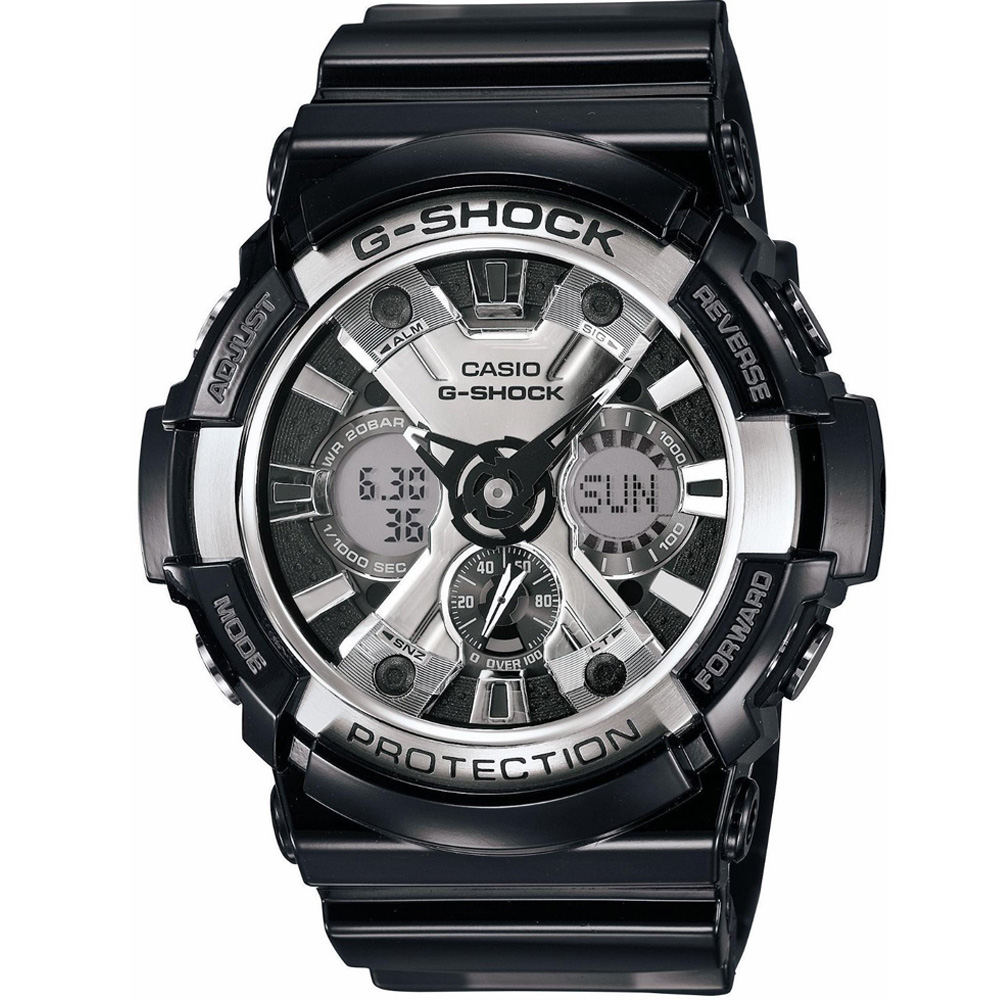 G-SHOCK 銀色元素酷黑X戰警抗磁概念錶-55.1mm